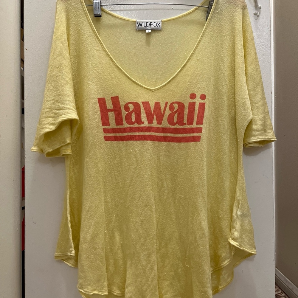 Wildfox Yellow Hawaii Graphic Tee